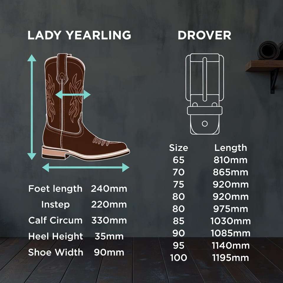 RM Williams sizing chart illustration
