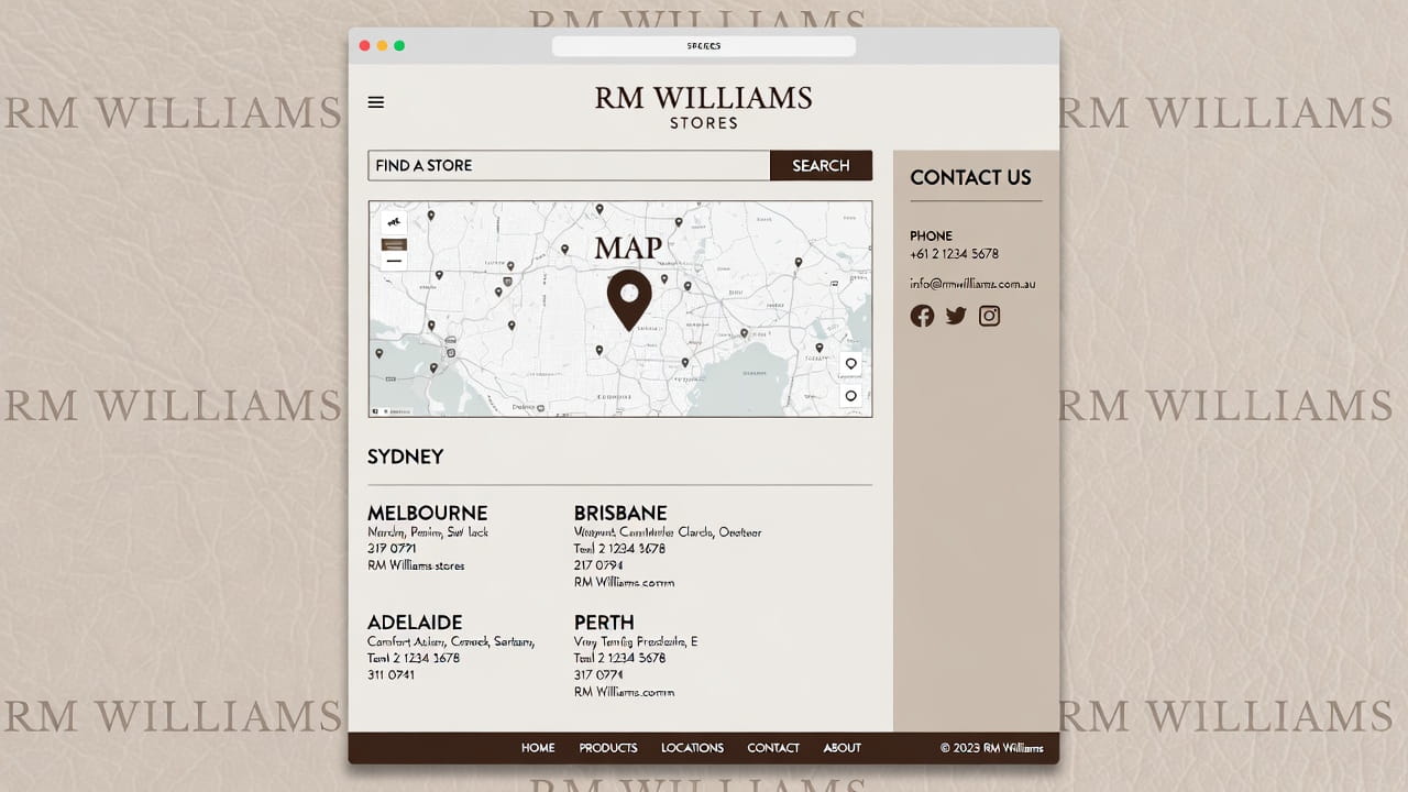 RM Williams stores locator